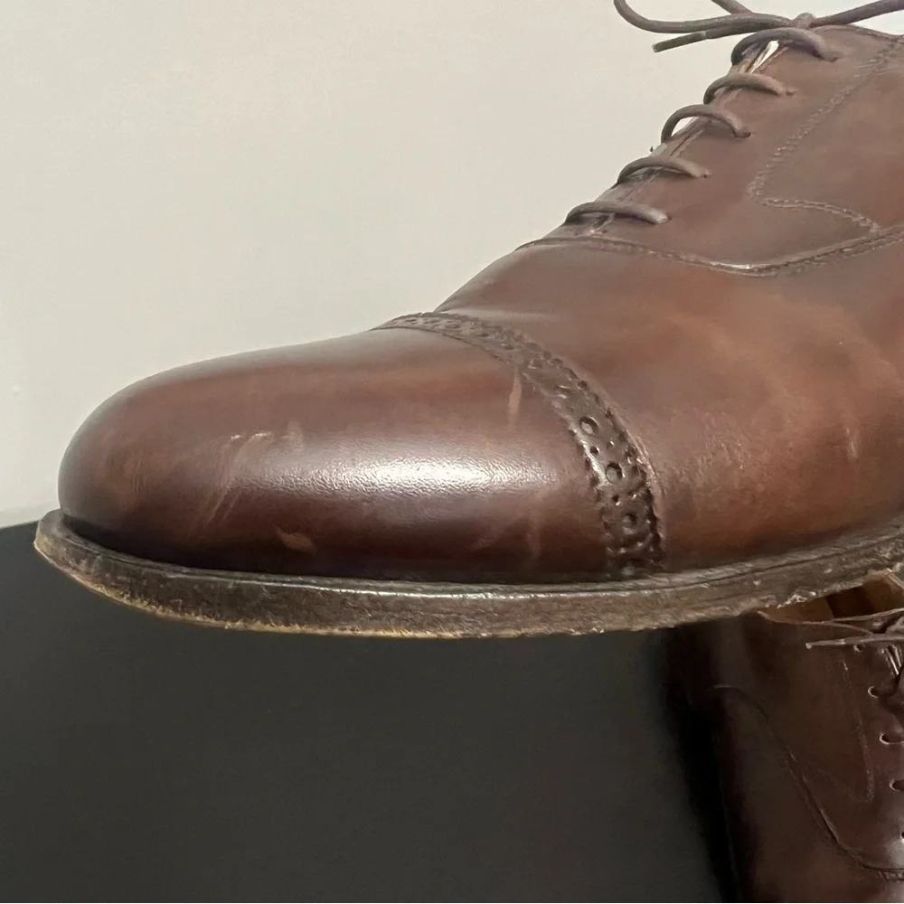 Peal & Co for Brooks Brothers Brown Leather Oxford Dress Shoes Size 10.5 D